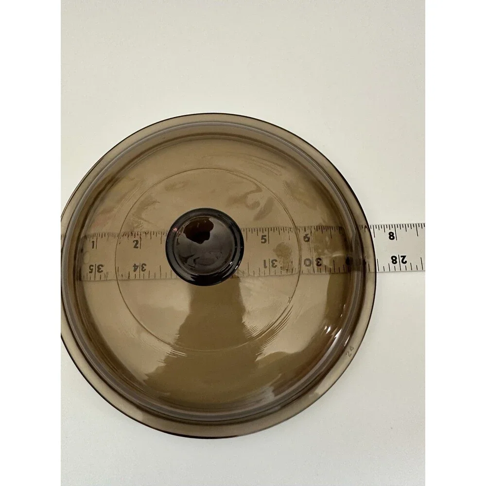 Pyrex Visions Amber Glass Lid V-15-C Replacement Cookware Cover 7” Brown